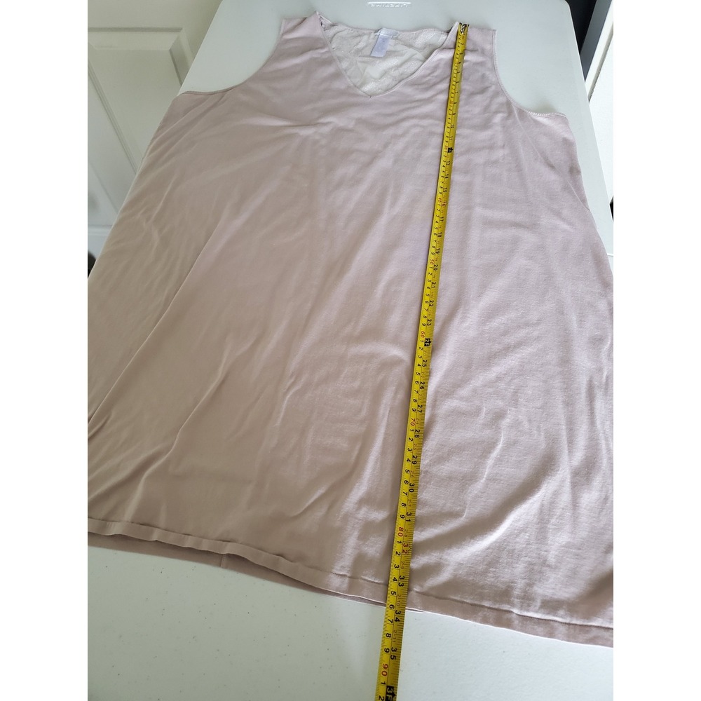 Hanro‎ Switzerland Cotton Nightgown XL Pink V-Neck Mesh Embroidered Back - Picture 6 of 10